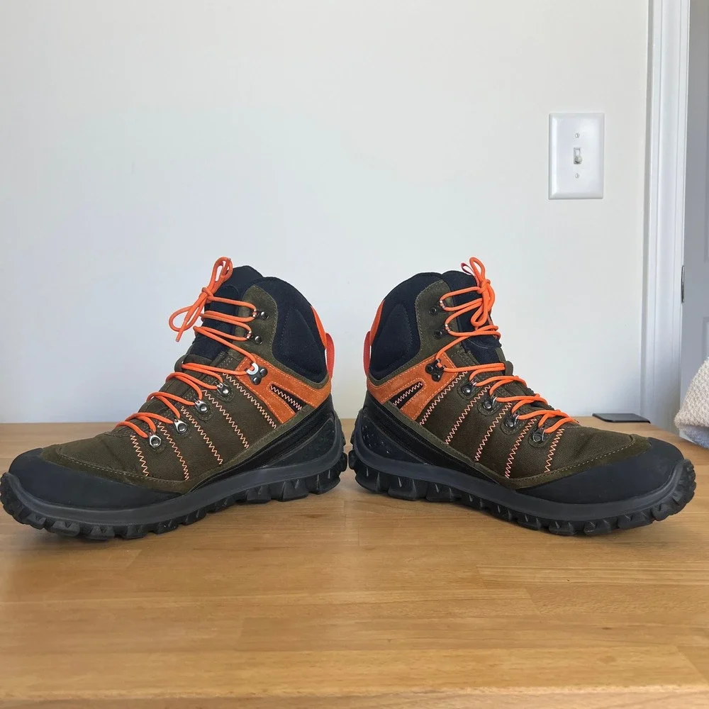 Polo Ralph Lauren Men Mountain Trail Hillingdon Hiking Boots Olive Orange‎ Black